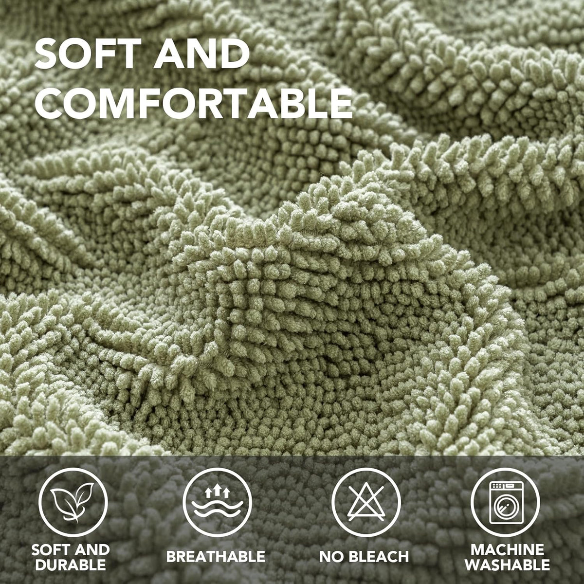 H.VERSAILTEX Non Slip Chenille Pet Couch Cover Thick Soft Washable Sofa Protector