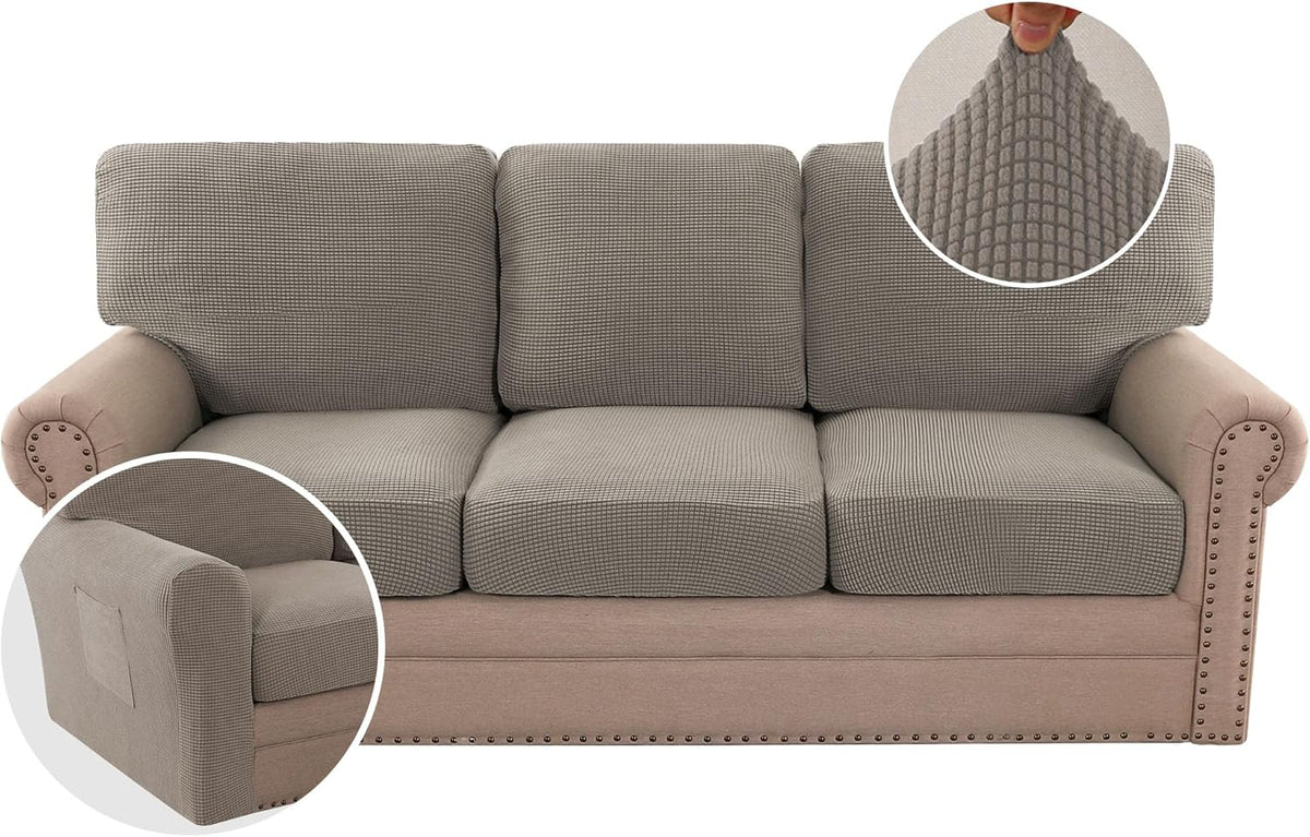 H.VERSAILTEX Multi-Pieces Chair Covers Stretch Couch Covers Form Fitted Seat and Back Cushions Covers