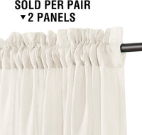 h.versailtx Linen Blend Semi Sheer Curtain Panels Natural Light Filtering Rod Pocket product image