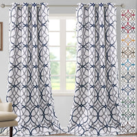 H.VERSAILTEX Blackout Curtains for Bedroom Printed Design 96 Inch Thermal Insulated 2 Panels