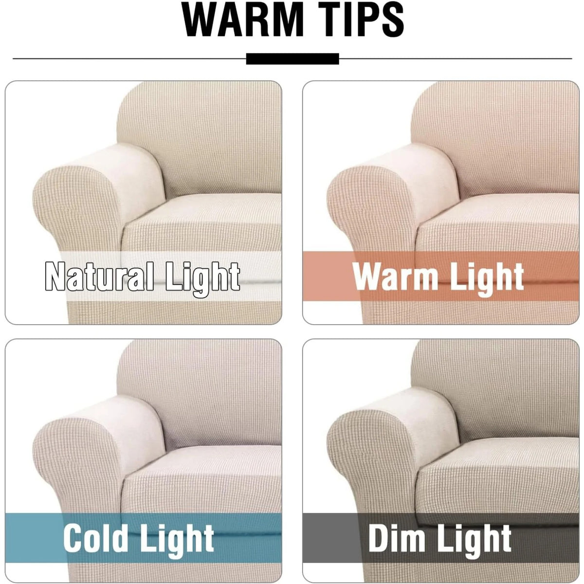4 Piece Stretch Couch Covers for Cushion Couch Sofa Furniture Slipcovers