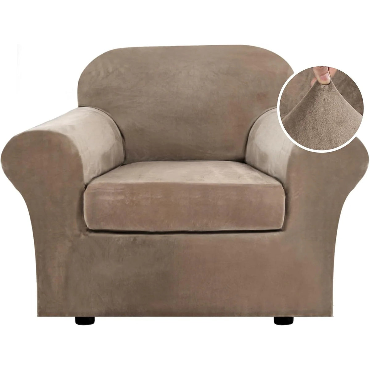 Modern Velvet Plush High Stretch Sofa Slipcover