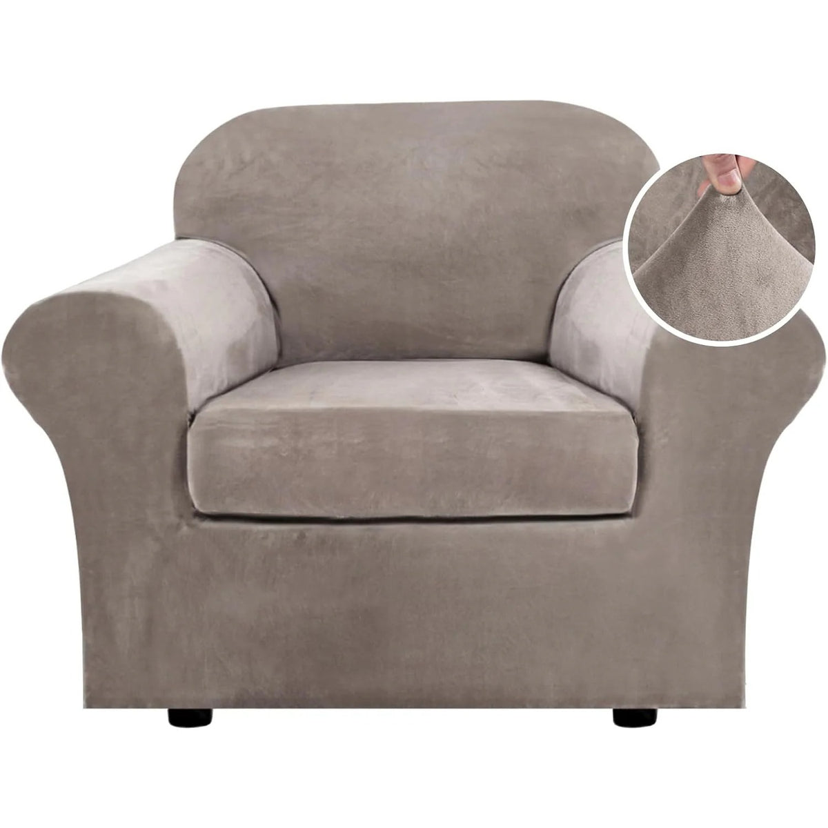 Modern Velvet Plush High Stretch Sofa Slipcover