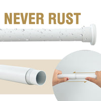 H.VERSAILTEX Single Shower Curtain Rod Non Slip Adjustable 26-78 inch with Spring Tension for Bathroom，White