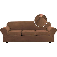 Modern Velvet Plush High Stretch Sofa Slipcover