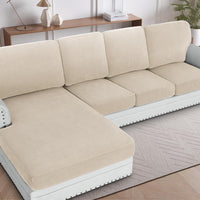 H.VERSAILTEX Sectional Couch Covers 1 Piece Chaise Slipcover L Shape Separate Cushion Couch Cover for Both Left/Right Sectional Couch (Seat Only: 1 Chaises, Ivory)