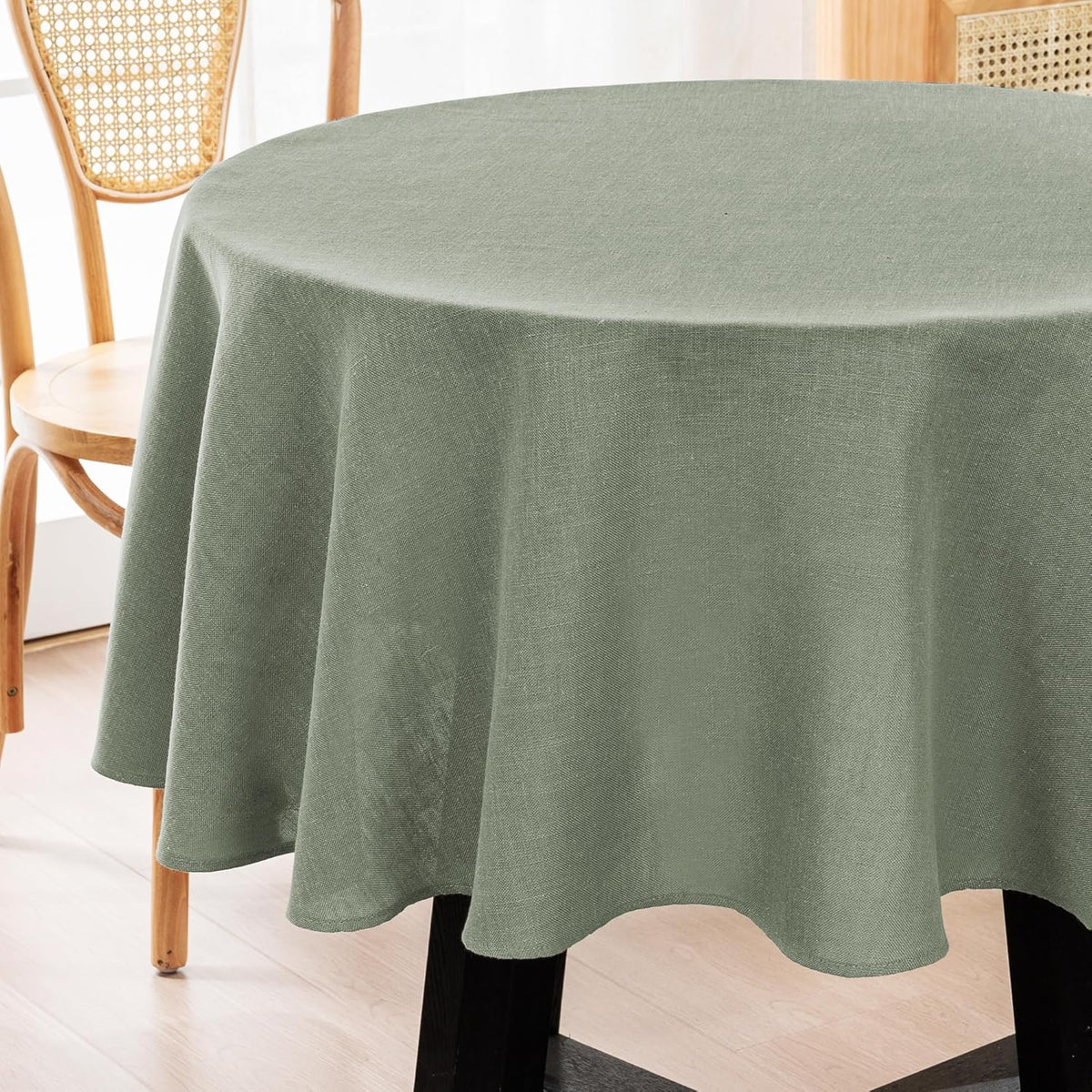 Linen Textured Table Cloths Premium Solid Tablecloth Spill-Proof Waterproof Table Cover