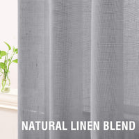 Linen Sheer Curtains Semi Sheer Light Filtering Silver Grommet 2 Panels product feature or detail image