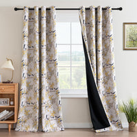 h.versailtx Floral 100% Blackout Vintage Curtains Patterned Thermal Insulated Grommet Window Drapes product image