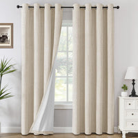 H.VERSAILTEX Chenille Curtains 96 inch Length 2 Panels 100% Blackout Drapes for Bedroom Living Room with White Flocking Coating Back Insulated Anti-Rust Grommet, Heathered Dove Gray(Not Solid)