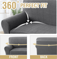 H.VERSAILTEX Jacquard Waterproof Sofa Slipcover – Stretch Couch Cover with Elastic Bottom