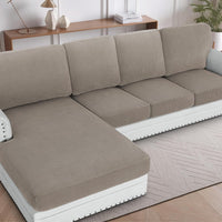H.VERSAILTEX Sectional Couch Covers 1 Piece Chaise Slipcover L Shape Separate Cushion Couch Cover for Both Left/Right Sectional Couch (Seat Only: 1 Chaises, Ivory)
