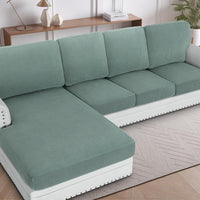 H.VERSAILTEX Sectional Couch Covers 1 Piece Chaise Slipcover L Shape Separate Cushion Couch Cover for Both Left/Right Sectional Couch (Seat Only: 1 Chaises, Ivory)