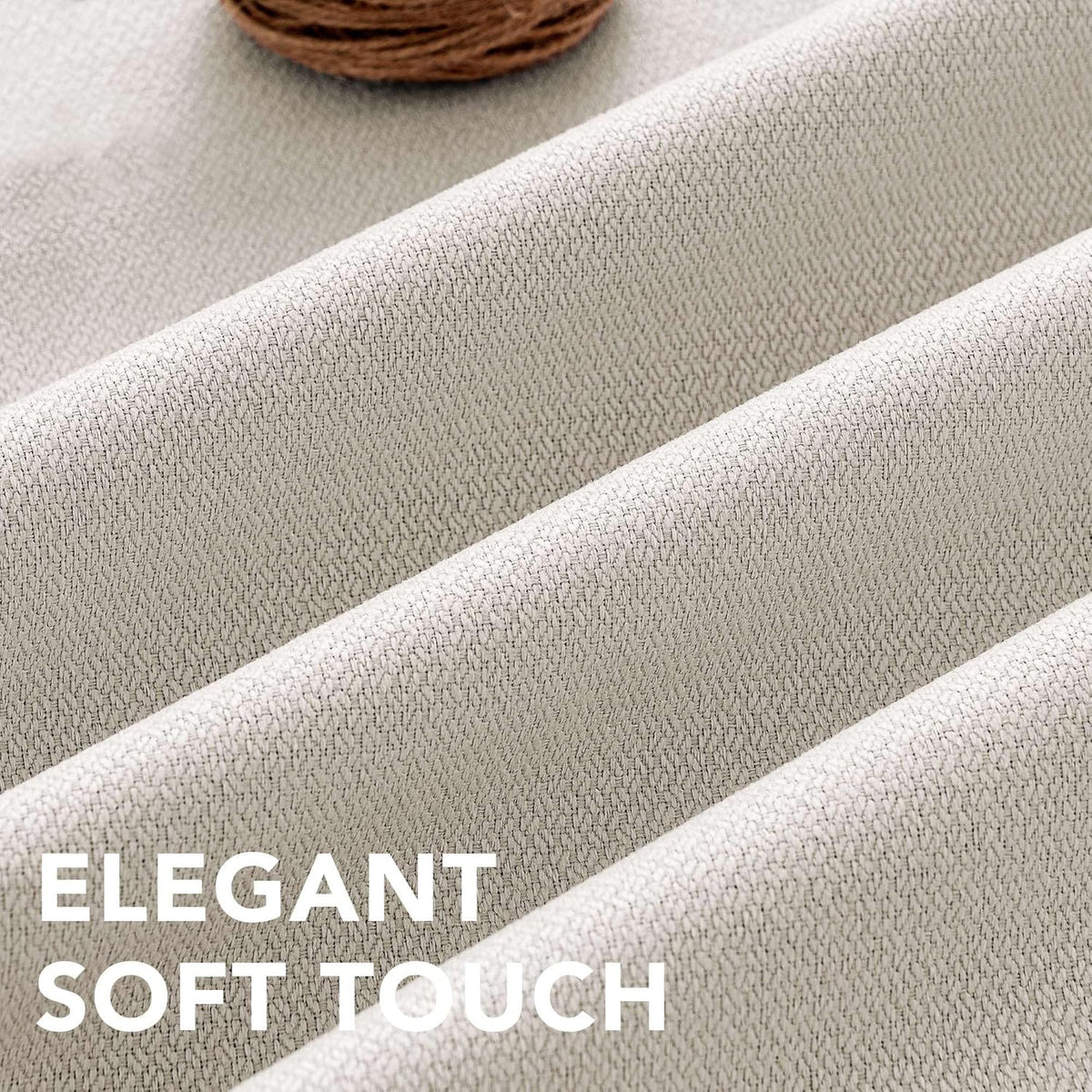 H.VERSAILTEX 100% Blackout Curtains Back Tab Full Light Blocking Curtain Draperies with Gray Coating Thermal Insulated Window Treatment Set of 2 Panels, 52" W x 84" L, Natural