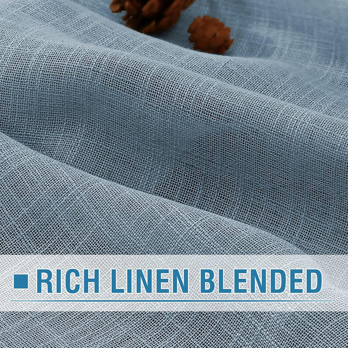 Linen Blended Curtains Light Filtering Burlap Textured Rod Pocket 2 Panel Sets product feature or detail image