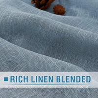 Linen Blended Curtains Light Filtering Burlap Textured Rod Pocket 2 Panel Sets product feature or detail image