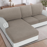 H.VERSAILTEX Sectional Couch Covers 1 Piece Chaise Slipcover L Shape Separate Cushion Couch Cover for Both Left/Right Sectional Couch (Seat Only: 1 Chaises, Ivory)
