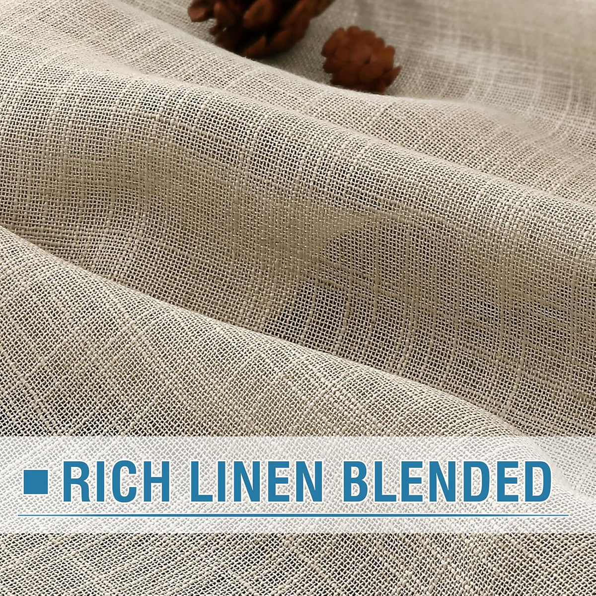 Linen Blended Curtains Natural Linen Textured Light Filtering Nickel Grommet 2 Panel Sets product feature or detail image