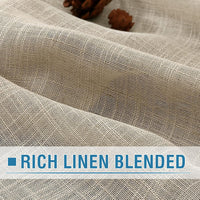 Linen Blended Curtains Natural Linen Textured Light Filtering Nickel Grommet 2 Panel Sets product feature or detail image