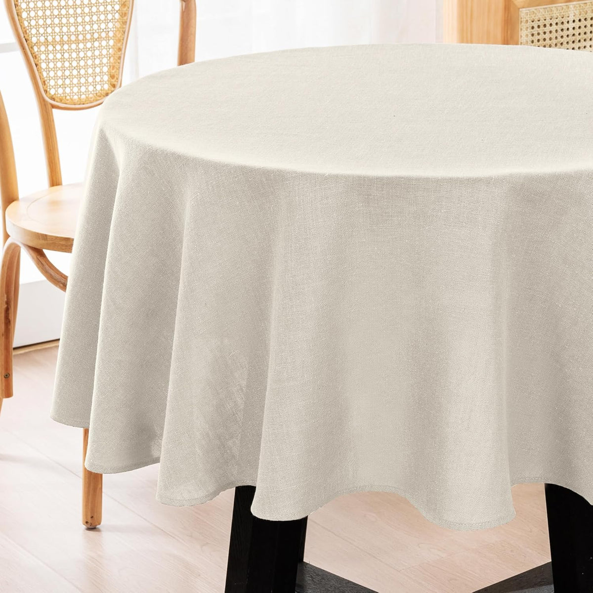 Linen Textured Table Cloths Premium Solid Tablecloth Spill-Proof Waterproof Table Cover