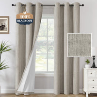H.VERSAILTEX Chenille Curtains 96 inch Length 2 Panels 100% Blackout Drapes for Bedroom Living Room with White Flocking Coating Back Insulated Anti-Rust Grommet, Heathered Dove Gray(Not Solid)