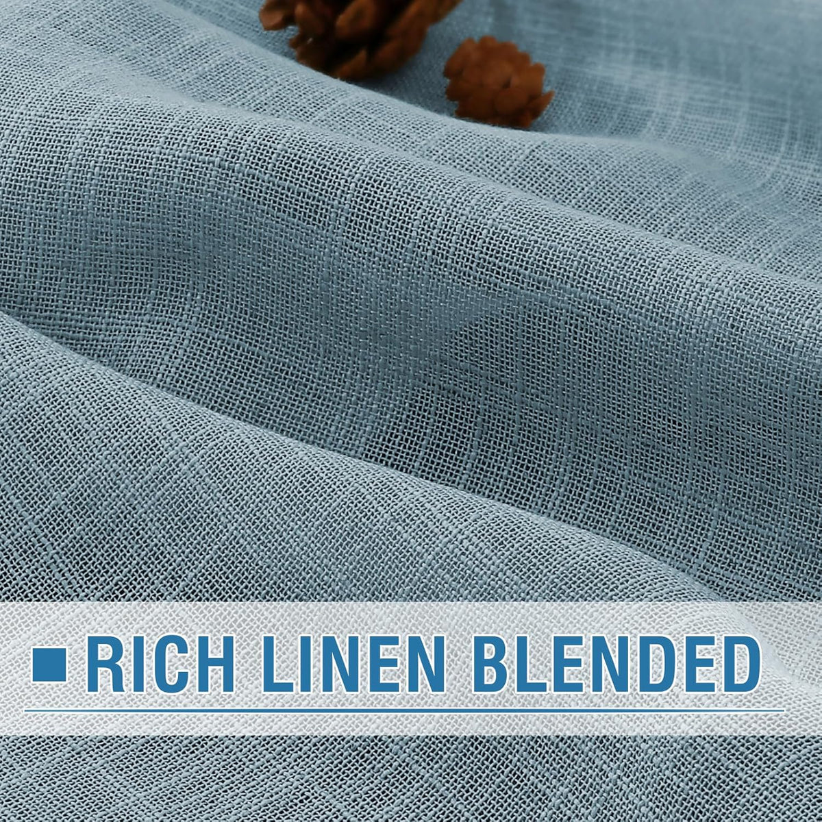 Linen blend curtain fabric texture