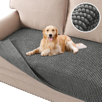 H.VERSAILTEX Plush Chenille Dog Bed Cover Thick Soft Sofa Cover for 3 Cushion Couch Anti Slip Couch Cover Furniture Protector for Dog, Pet, Cat