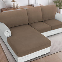 H.VERSAILTEX Sectional Couch Covers 1 Piece Chaise Slipcover L Shape Separate Cushion Couch Cover for Both Left/Right Sectional Couch (Seat Only: 1 Chaises, Ivory)