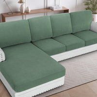 H.VERSAILTEX Sectional Couch Covers 1 Piece Chaise Slipcover L Shape Separate Cushion Couch Cover for Both Left/Right Sectional Couch (Seat Only: 1 Chaises, Ivory)