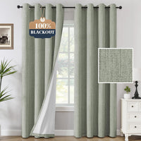 H.VERSAILTEX Chenille Curtains 96 inch Length 2 Panels 100% Blackout Drapes for Bedroom Living Room with White Flocking Coating Back Insulated Anti-Rust Grommet, Heathered Dove Gray(Not Solid)