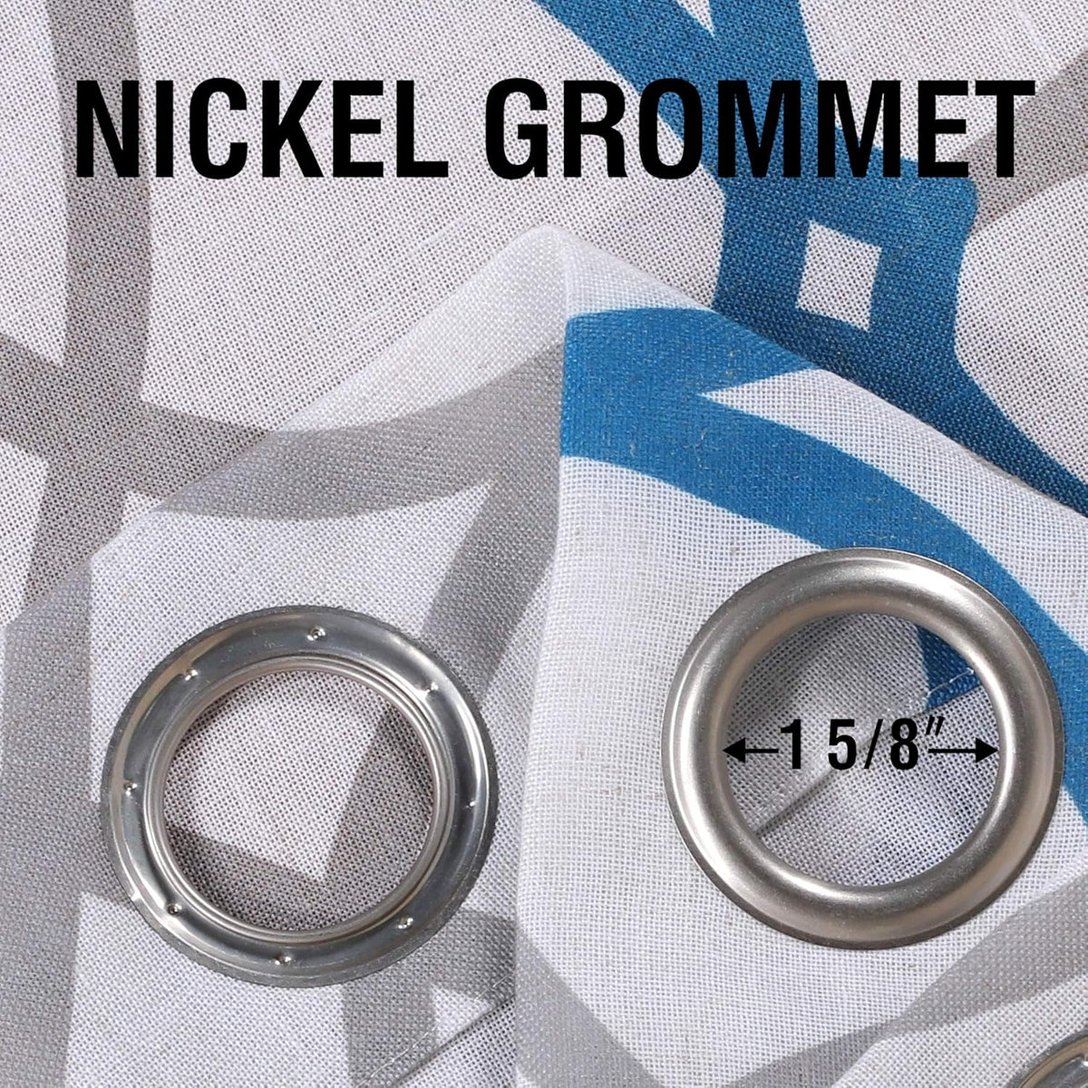 H.VERSAILTEX Linen Curtains 84 Inch Length 2 Panels Linen Sheer Curtains Textured Flax Window Curtain Draps for Living Room, Privacy Modern Printed Grommet Curtains Geometric Teal/Taupe