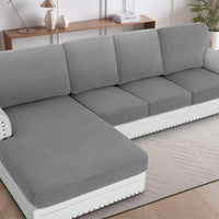 H.VERSAILTEX Sectional Couch Covers 1 Piece Chaise Slipcover L Shape Separate Cushion Couch Cover for Both Left/Right Sectional Couch (Seat Only: 1 Chaises, Ivory)