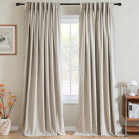 H.VERSAILTEX Pinch Pleated Blackout Curtains – Linen Chenille, Thermal Insulated, 2 Panels