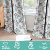 Floral 100% Blackout Vintage Curtains Patterned Thermal Insulated Grommet Window Drapes product feature or detail image