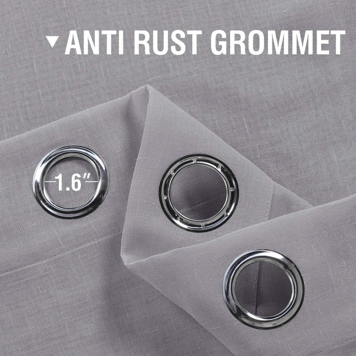 Linen Sheer Curtains Semi Sheer Light Filtering Silver Grommet 2 Panels product feature or detail image
