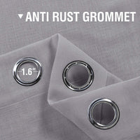 Linen Sheer Curtains Semi Sheer Light Filtering Silver Grommet 2 Panels product feature or detail image