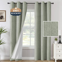 H.VERSAILTEX Chenille Curtains 96 inch Length 2 Panels 100% Blackout Drapes for Bedroom Living Room with White Flocking Coating Back Insulated Anti-Rust Grommet, Heathered Dove Gray(Not Solid)
