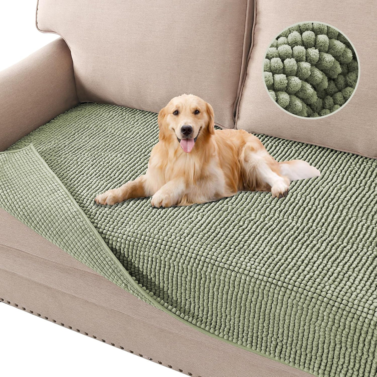 H.VERSAILTEX Thick Chenille Sofa Cover for Dogs & Pets – Soft, Anti-Slip Design