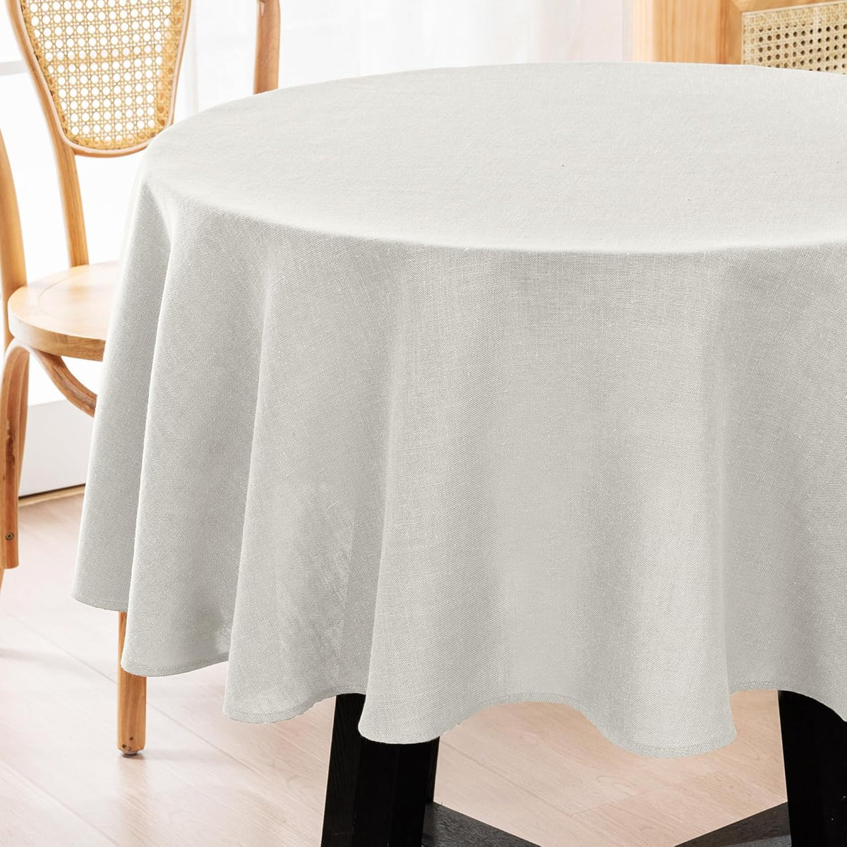 Linen Textured Table Cloths Premium Solid Tablecloth Spill-Proof Waterproof Table Cover