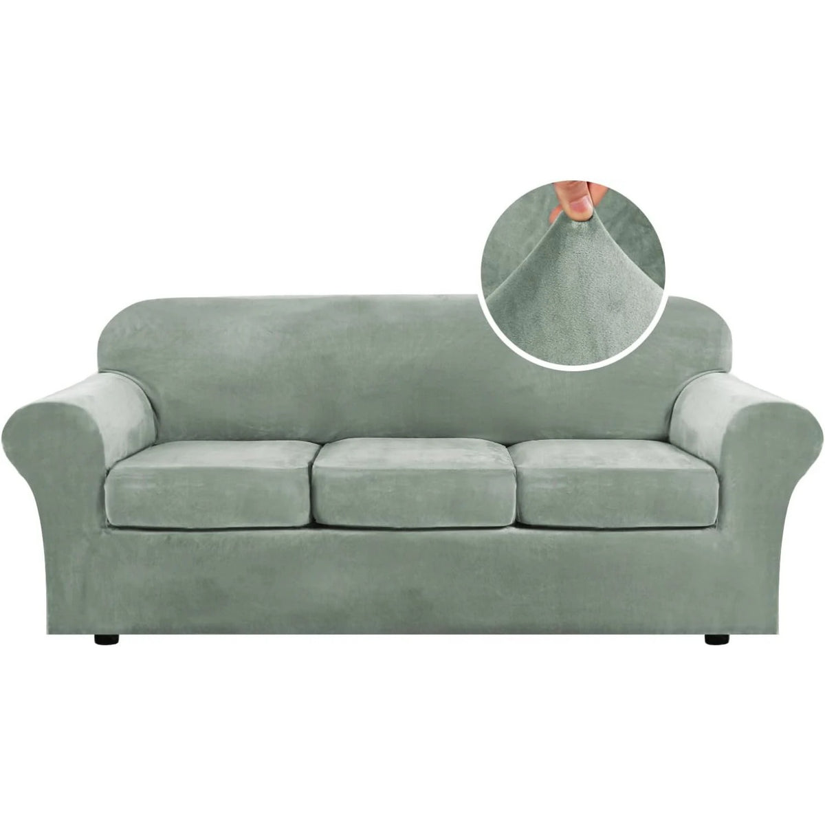 Modern Velvet Plush High Stretch Sofa Slipcover