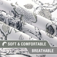 Turquoize Blackout Curtains 2 Panels Set Floral Print Drapes for Bedroom Thermal Insulated Grommet Window Curtain for Living Room(52"x 108",Antique Green Floral)