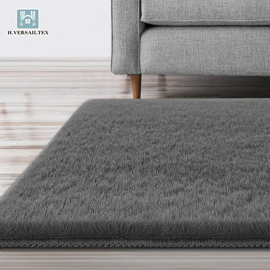 H.VERSAILTEX Area Rug Super Soft Faux Fur Rugs Carpets Furry Kids Room Nursery Rug Bedroom Living Room Carpet High Pile Throw Rug Shag Plush Rug for Dorm Room Teen Room Decor