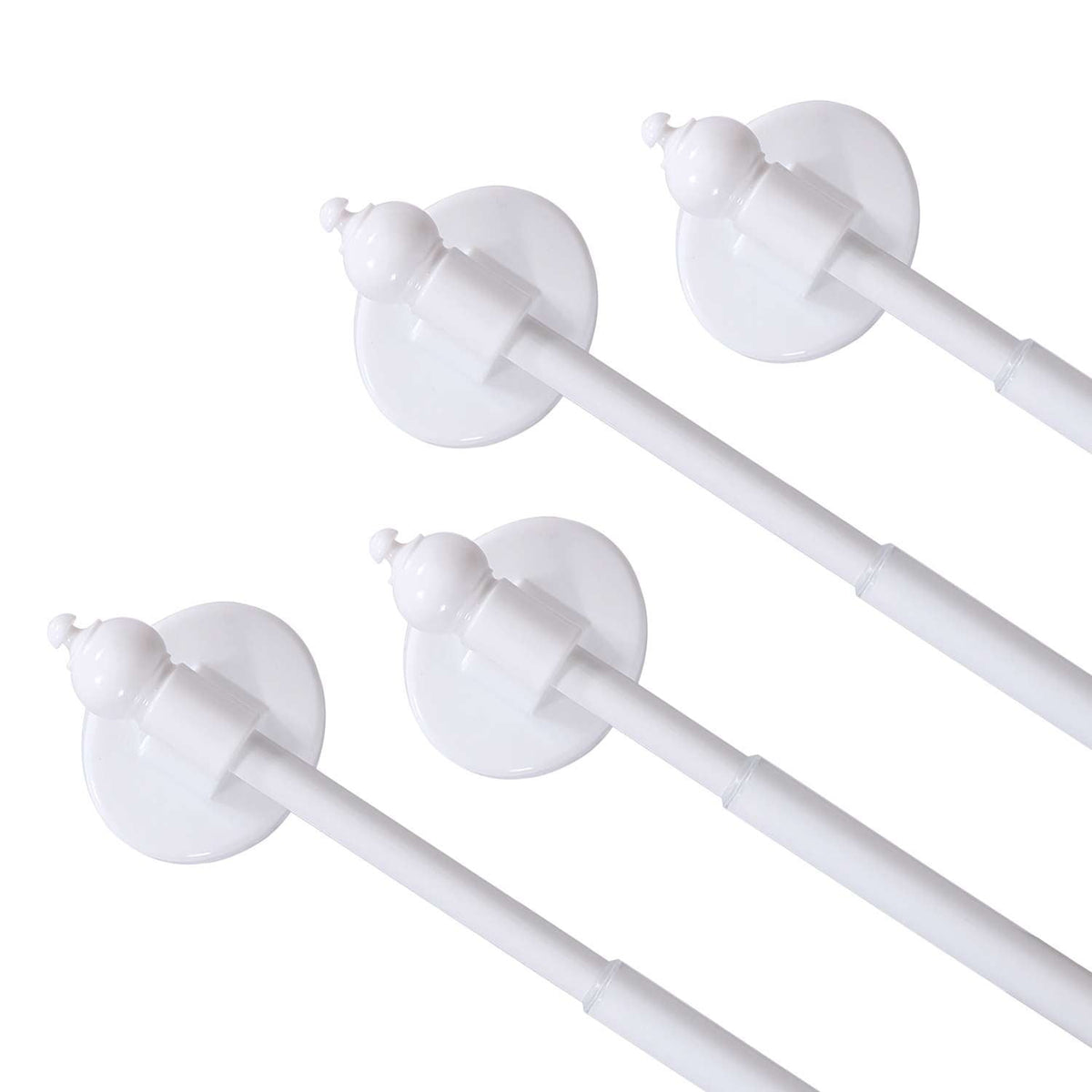 Turquoize 4 Pack Magnetic Curtain Rods Multi-Use Adjustable Petite Cafe Sidelight for Iron and Steel Place (16"-28", Black)