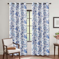 Turquoize Blackout Curtains 2 Panels Set Floral Print Drapes for Bedroom Thermal Insulated Grommet Window Curtain for Living Room(52"x 108",Antique Green Floral)