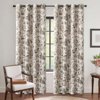 Turquoize Blackout Curtains 2 Panels Set Floral Print Drapes for Bedroom Thermal Insulated Grommet Window Curtain for Living Room(52"x 108",Antique Green Floral)