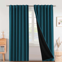 Turquoize Classic 100% Blackout Curtains, Sage Solid Print, 2 Panels, 42 x 63 In