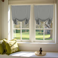 Turquoize Blackout Tie up Shades Kitchen Curtains Thermal Insulated for Bedroom, Rod Pocket 2 Panels(42" x 63",Light Sage)