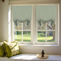 Turquoize Blackout Tie up Shades Kitchen Curtains Thermal Insulated for Bedroom, Rod Pocket 2 Panels(42" x 63",Light Sage)
