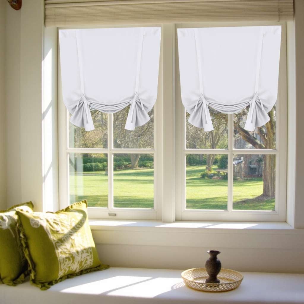 Turquoize Blackout Tie up Shades Kitchen Curtains Thermal Insulated for Bedroom, Rod Pocket 2 Panels(42" x 63",Light Sage)