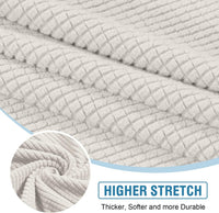 H.VERSAILTEX Sectional Couch Covers 1 Piece Chaise Slipcover L Shape Separate Cushion Couch Cover for Both Left/Right Sectional Couch (Seat Only: 1 Chaises, Ivory)